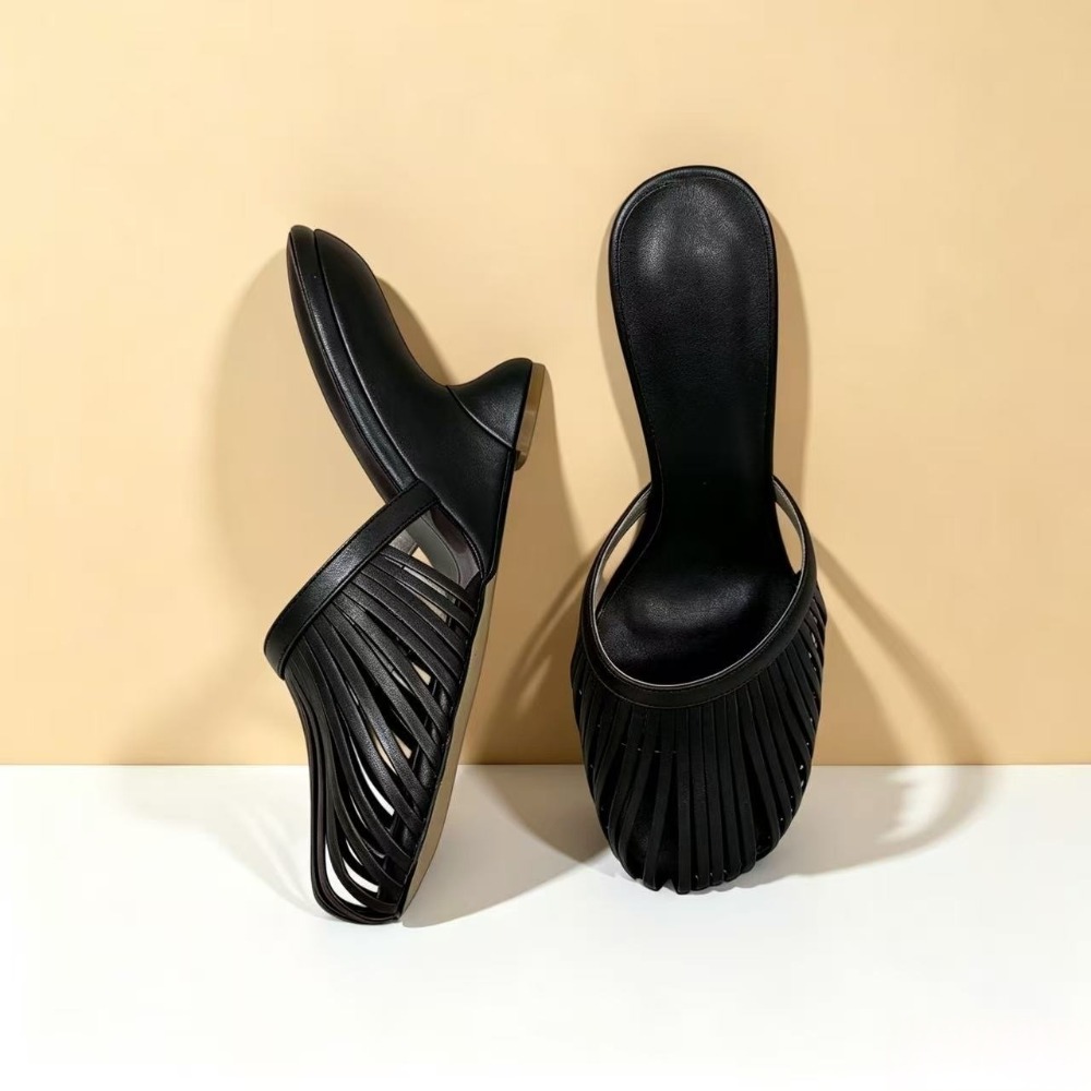 Metallic Heel Sandal - Sandali da festa con zeppa e