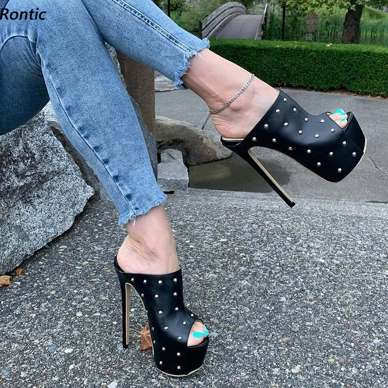 Women Shoes Waterproof - Rontic 2021 Sandali Ciabatte da donna