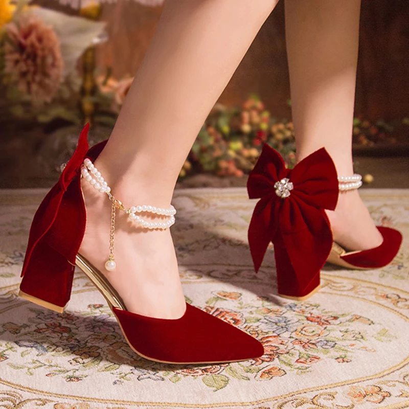 Women'S Shoes Burgundy - Eleganti Scarpe da Donna in Camoscio