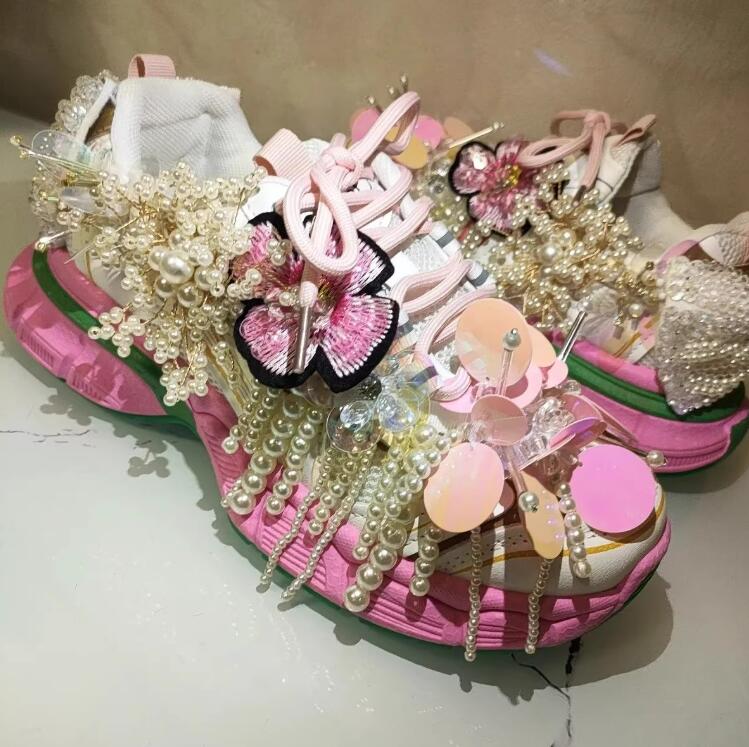 Women'S Shoes Com - Stile principessa Perle Perline Nappa Paillettes