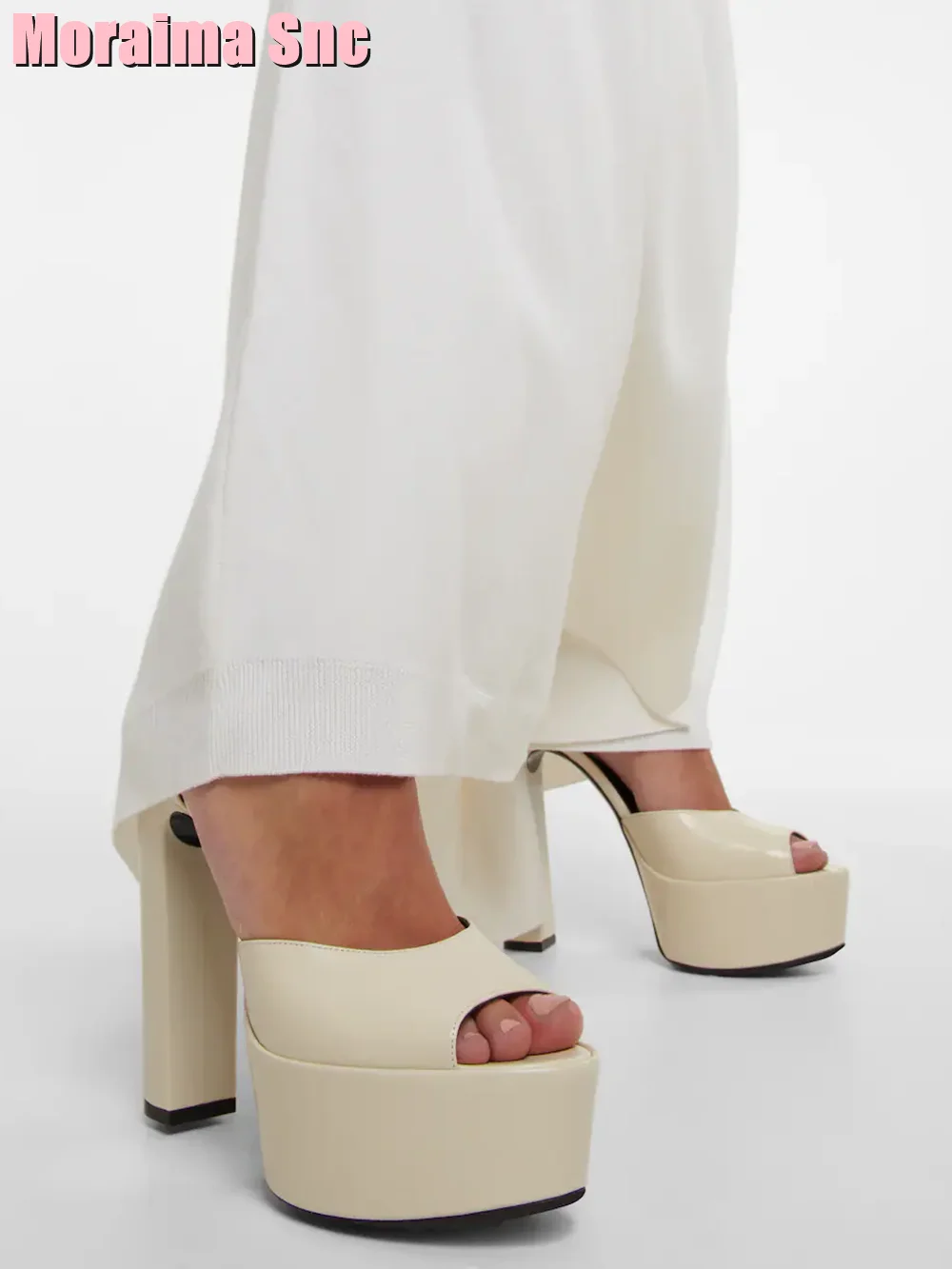 Peep Toe Heels - Peep Toe Platform sandali in pelle