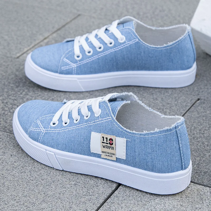 Women Shoes Store - Sneakers Basse in Tela Denim da