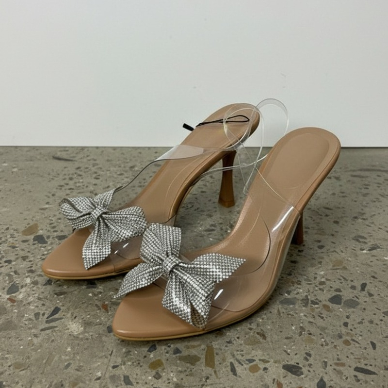 Jelly Sandal Women - Tacchi Alti con Fiocco in Strass