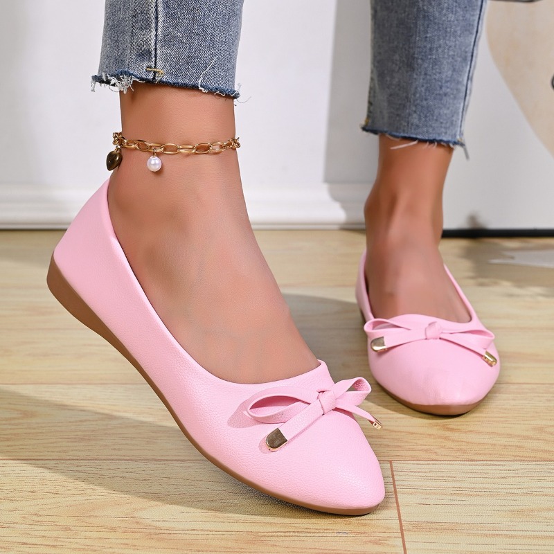 Women Shoes Casual - Scarpe in Pelle Comode con Fiocco