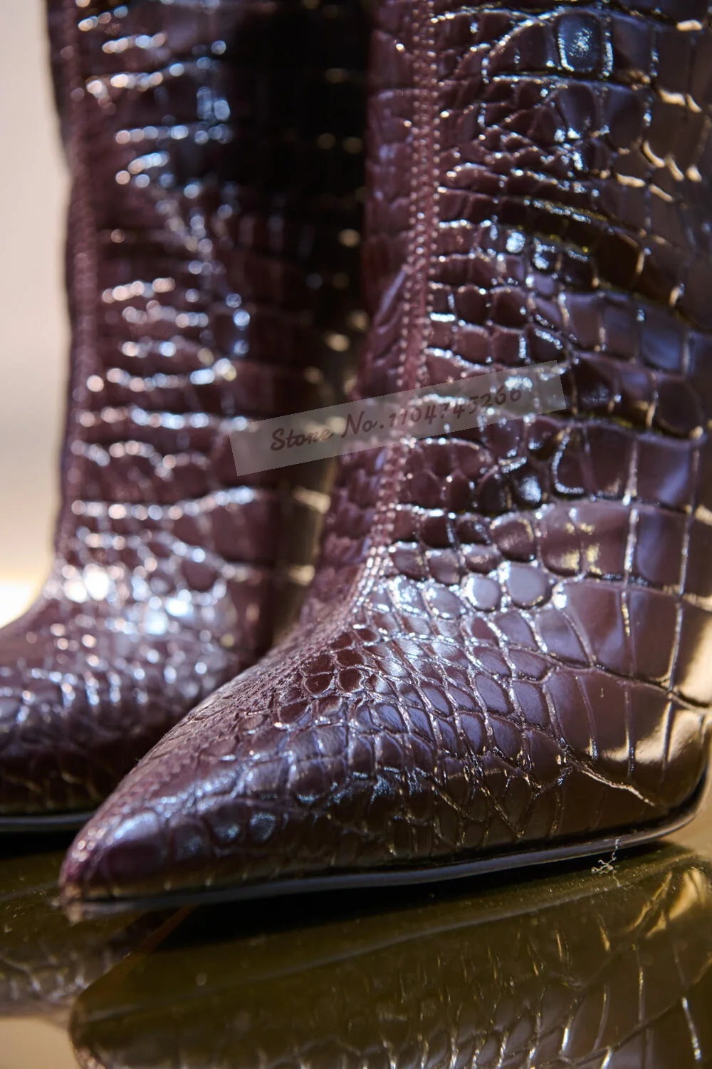 Stivali al ginocchio con tacco - Women'S Shoes Burgundy recensione e prezzo