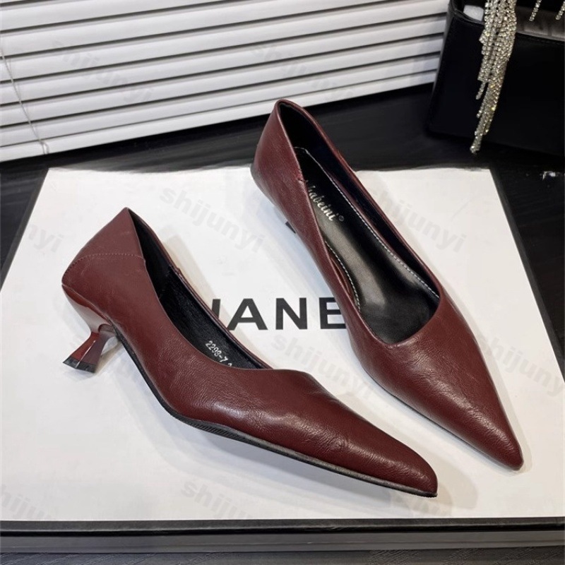 Tacchi alti da donna in pelle  - Women'S Shoes Burgundy recensione e prezzo